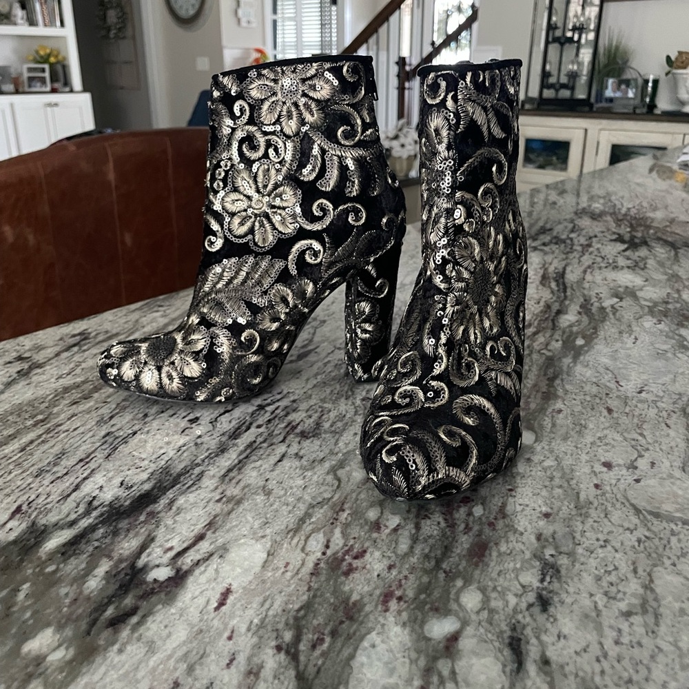 Wild Diva Sequin Ankle Boots